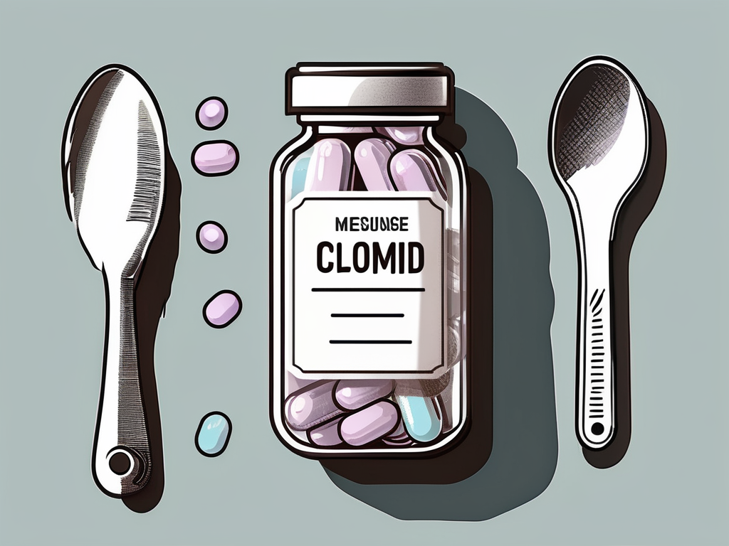 A pill bottle with a clomid label